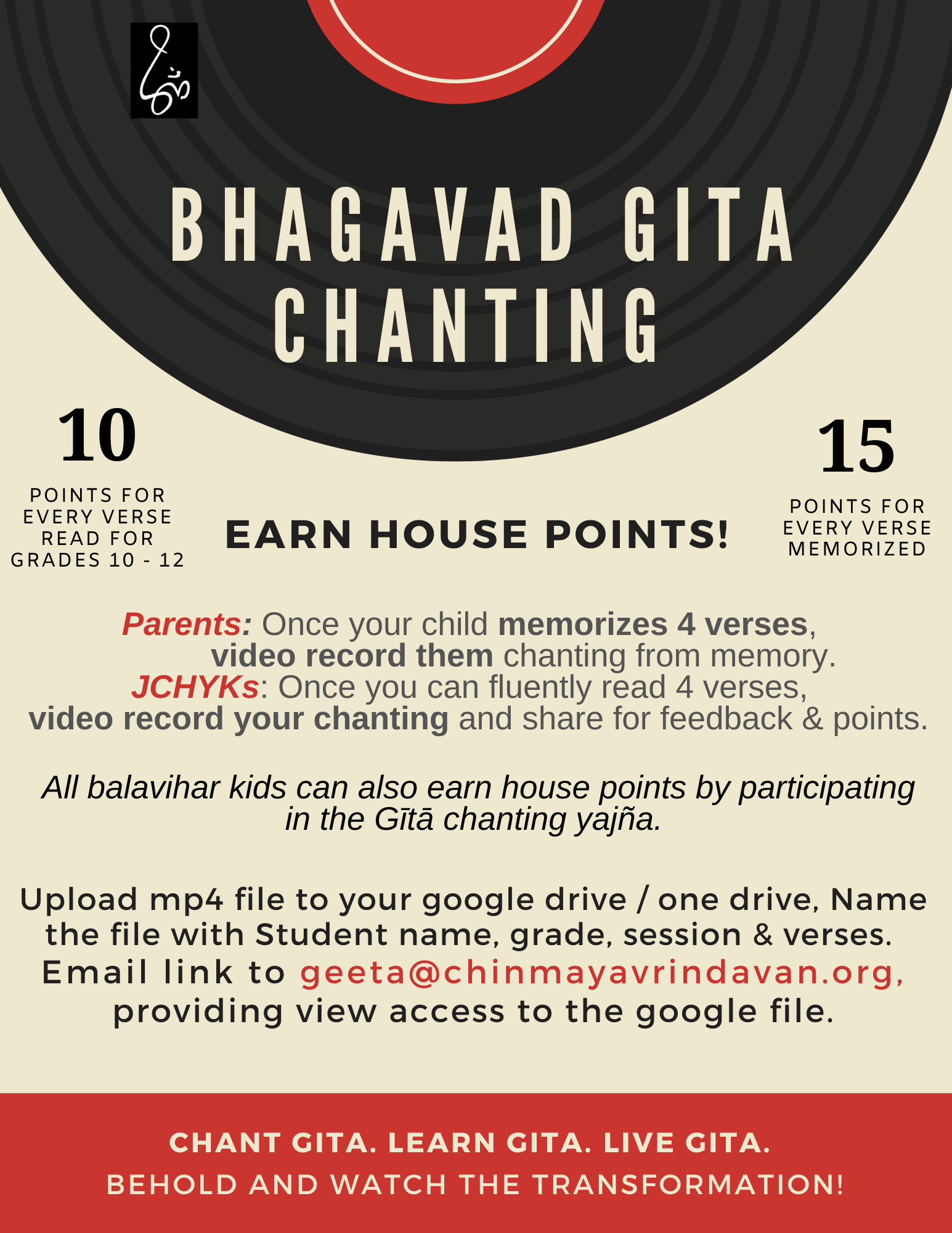 2023 Gita Chanting EARN house points