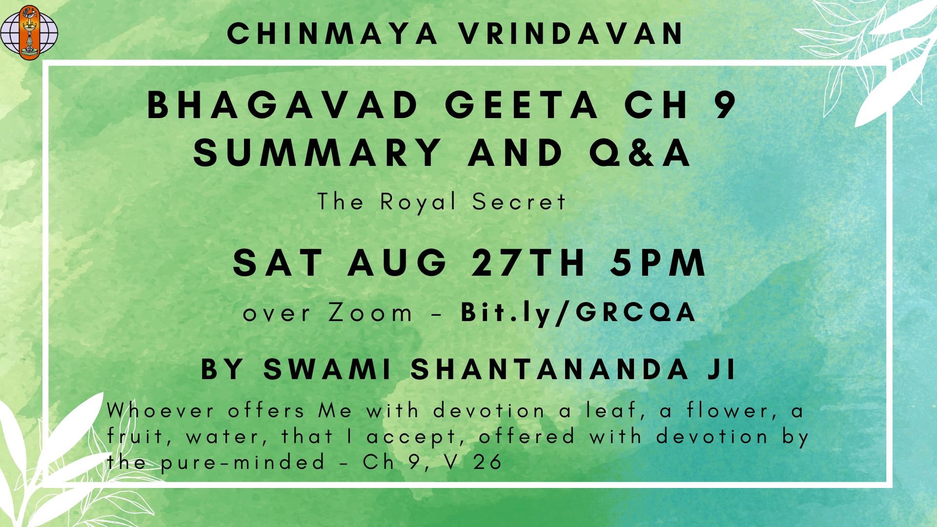 Bhagavad Geeta Ch 9 Summary
