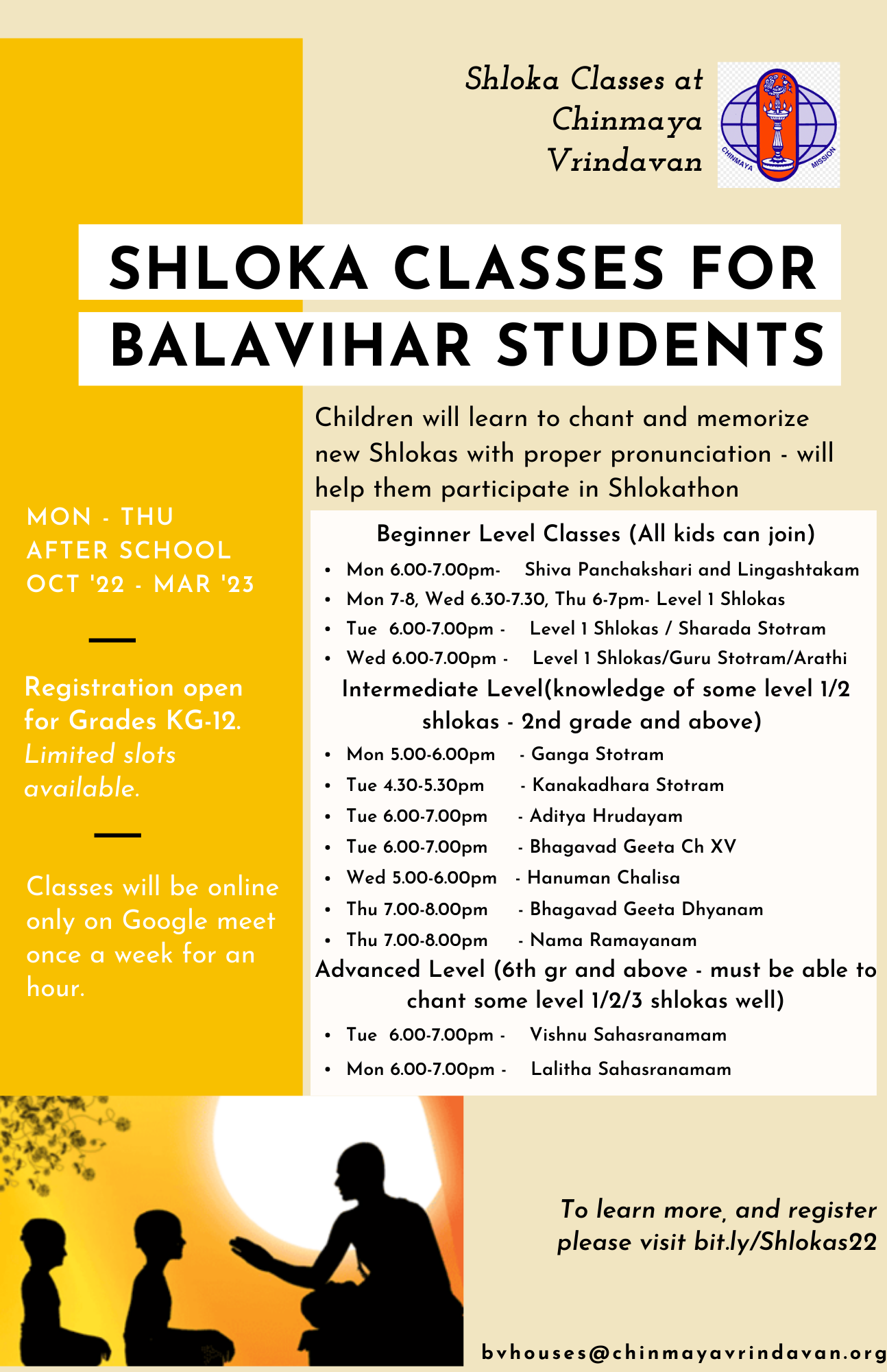 Shloka Classes 22 23 at Chinmaya Vrindavan 6